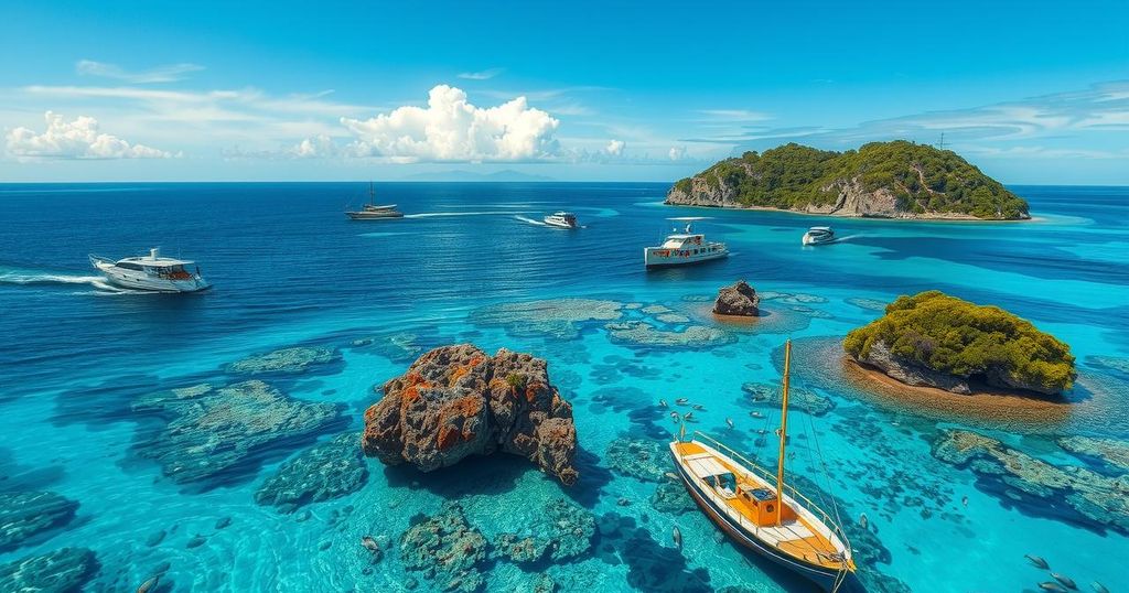 A vibrant marine landscape representing the blue economy's potential for sustainable growth in Comoros.