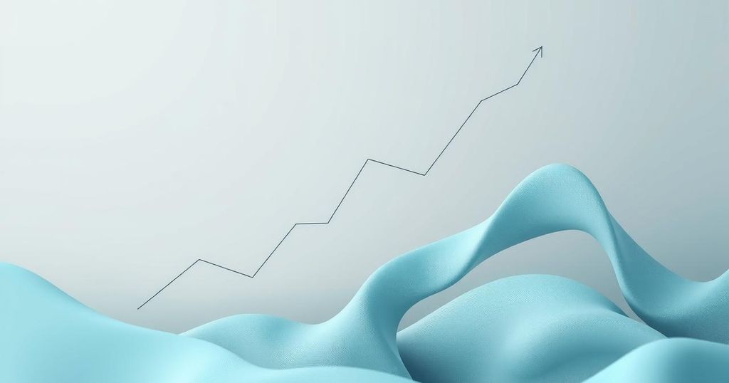 Graphical representation of inflation statistics with fluctuating lines and upward trends in neutral colors.
