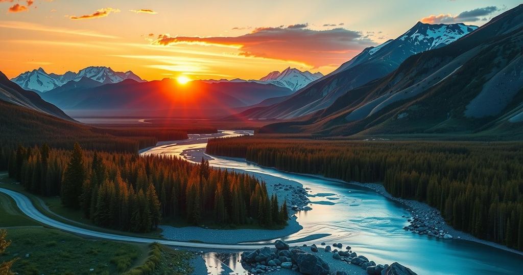 A serene Alaskan landscape featuring untouched wilderness and natural beauty, evoking the importance of environmental protections.