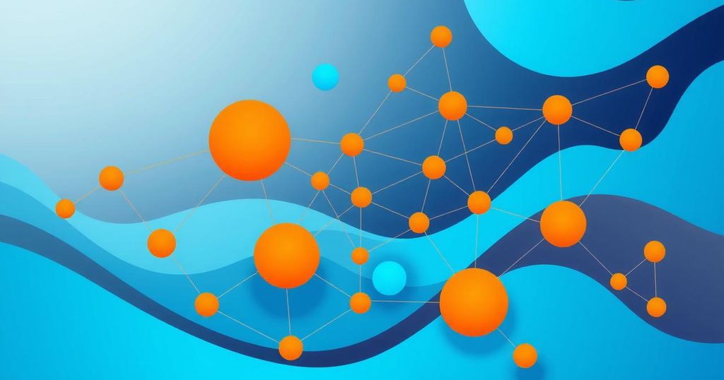 A visual representation of India-EU trade discussions symbolizing partnership and cooperation with abstract geometric shapes.
