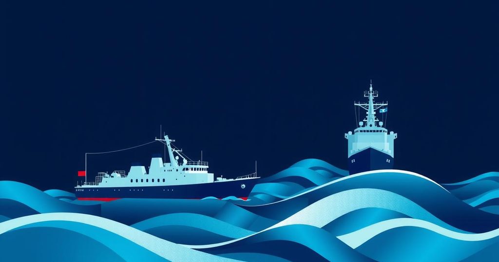 A symbolic representation of partnership and security in the Indo-Pacific region, using blue and navy color schemes.