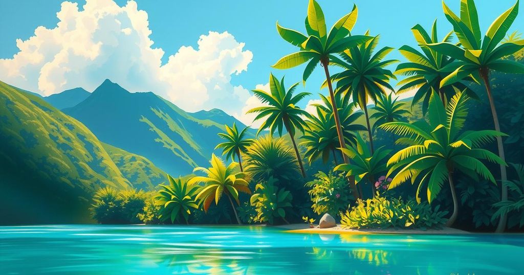 A serene Caribbean landscape showcasing vibrant nature, symbolizing hope for Haiti's future amid challenges.