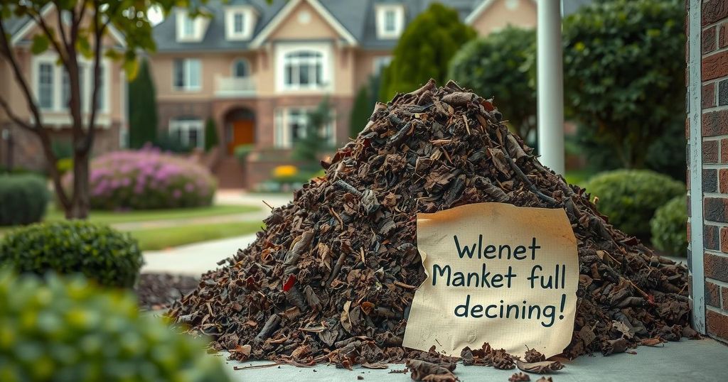 Manure piled on a doorstep depicting political tensions in Argentina, with a sign referencing a local politician.